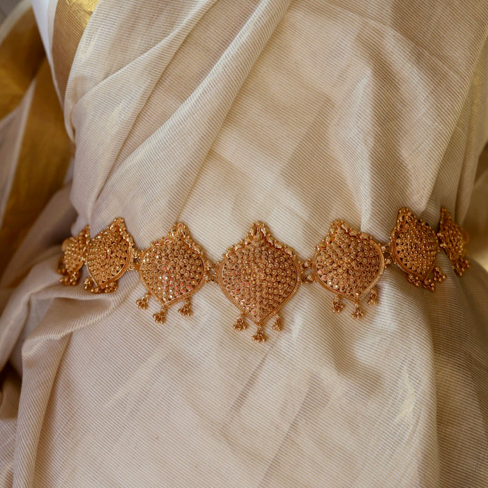 Heritage plain gold coin design waistchain AW7996