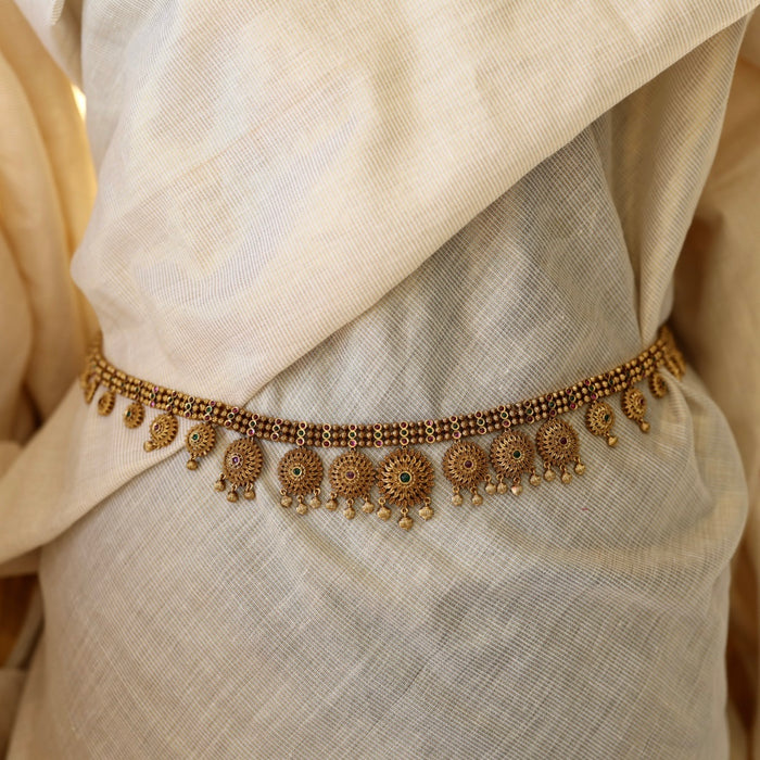 Antique gold temple design waistchain AW45699