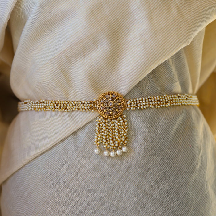 Antique gold and pearl waistchain AW1900