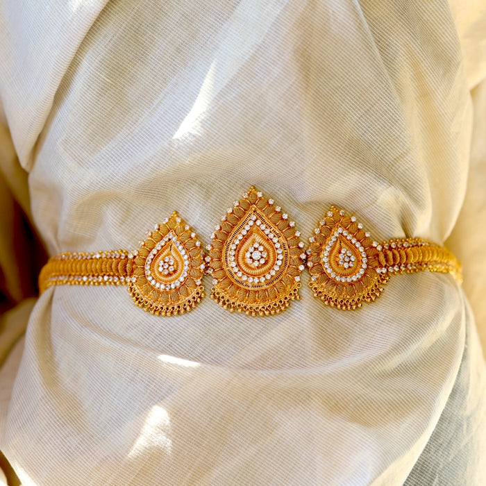 Heritage gold plated white stone waistchain HW11112