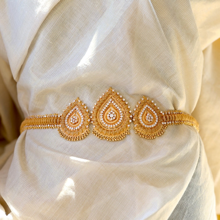 Heritage gold plated white stone waistchain HW11112
