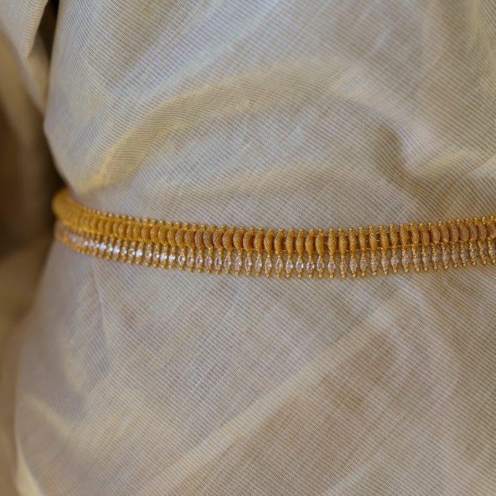 Heritage gold plated white stone waistchain HW34533