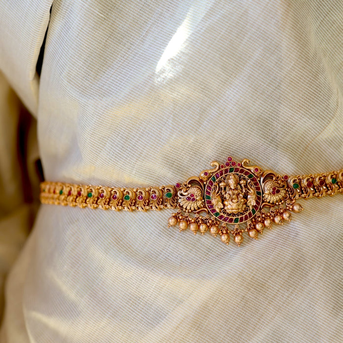 Antique gold temple design waistchain AW4568