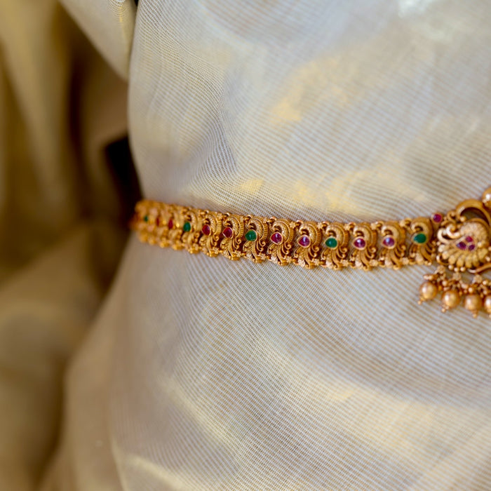 Antique gold temple design waistchain AW4568
