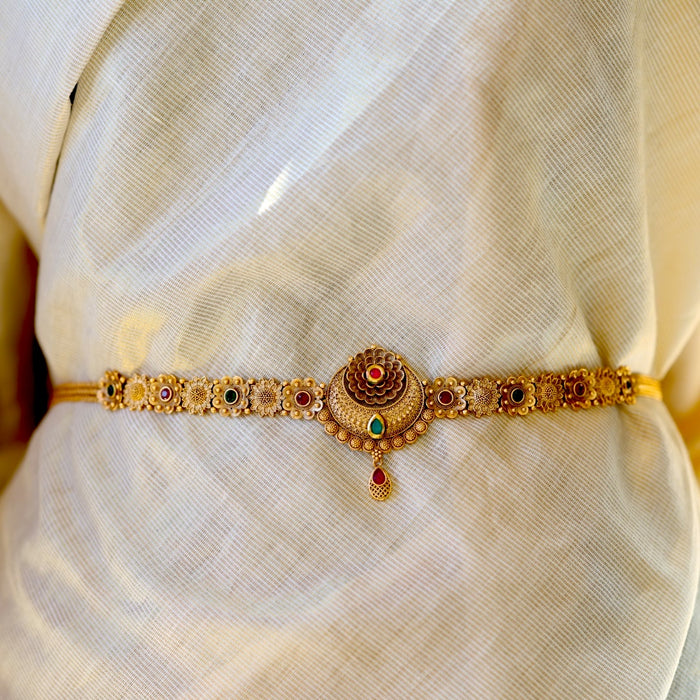 Antique gold temple design waistchain AW4569