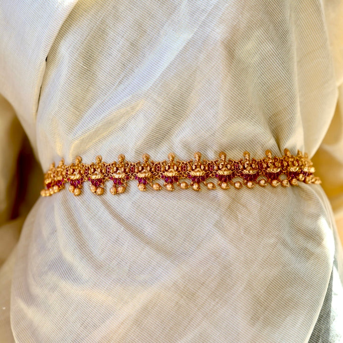 Antique gold temple design waistchain AW4571