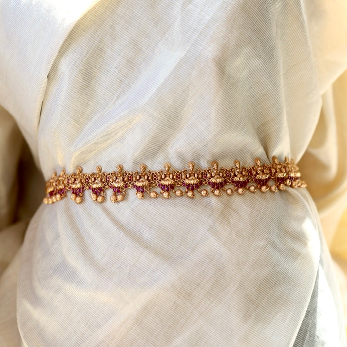 Antique gold temple design waistchain AW4571
