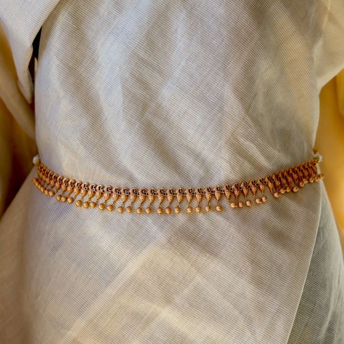 Antique gold peacock design waistchain AW4576