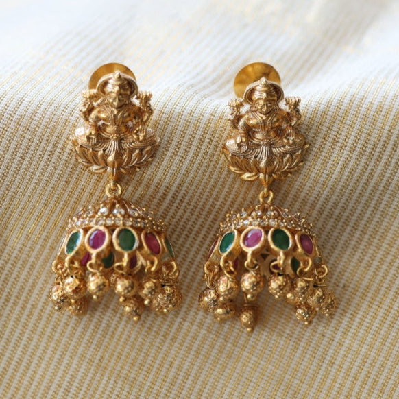Antique temple design jumka earrings AJ412