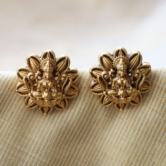Antique temple design studd earrings AS412