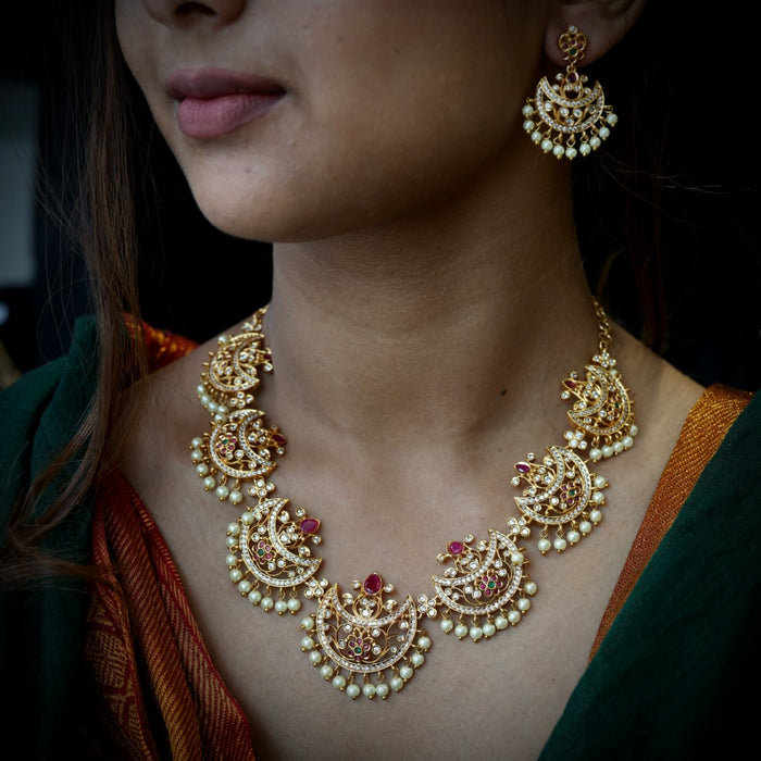 Antique pearl short necklace and earring SS12088