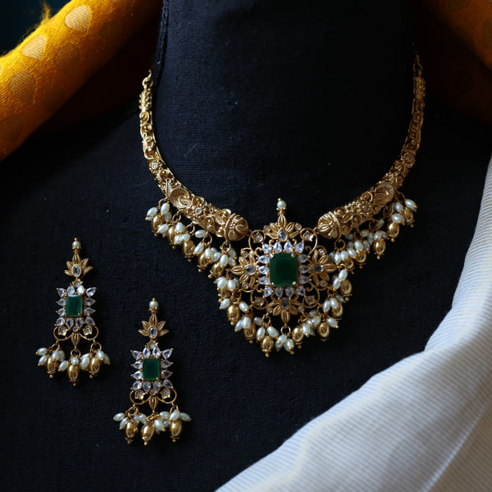 Antique choker necklace with earrings CCB1256