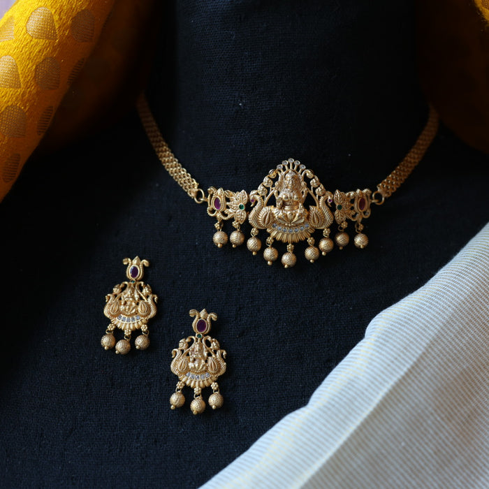 Antique simple chokwe necklace with earrings CCB1089