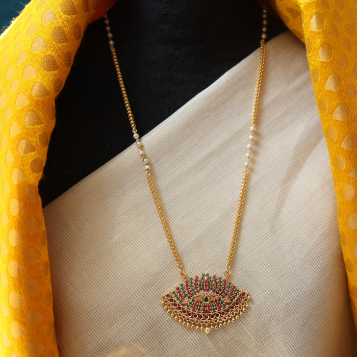Heritage gold plated padakam long necklace HP211