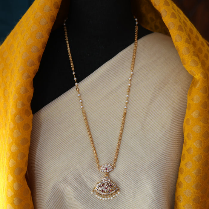 Heritage gold plated padakam long necklace HP215