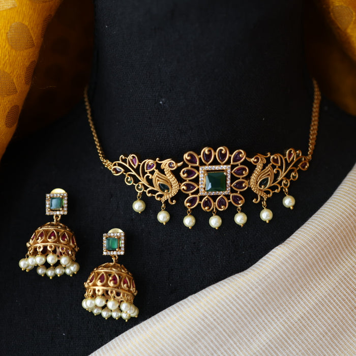 Antique choker necklace and earrings CCB1744