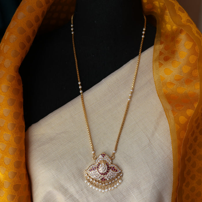Heritage gold plated padakam long necklace HP322