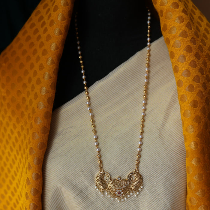Heritage gold plated padakam long necklace HP122