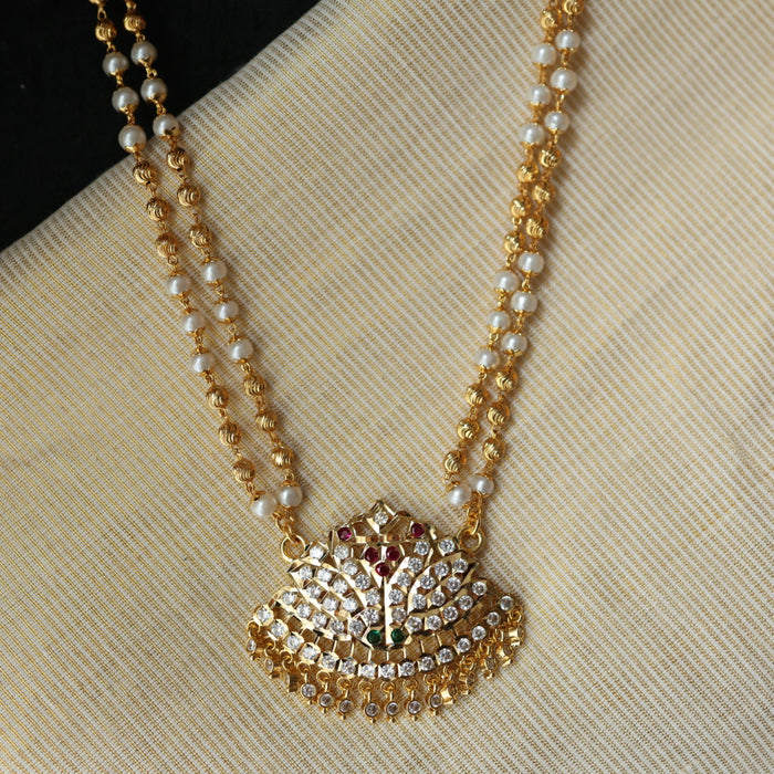 Heritage gold plated padakam short necklace H129