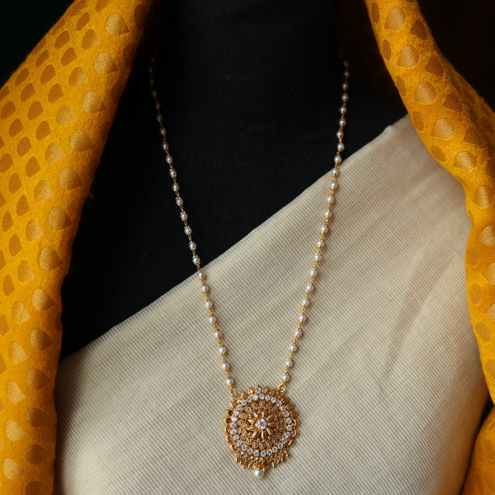 Heritage gold plated padakam long necklace HP302