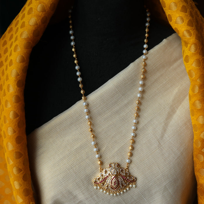 Heritage gold plated padakam long necklace HP1267