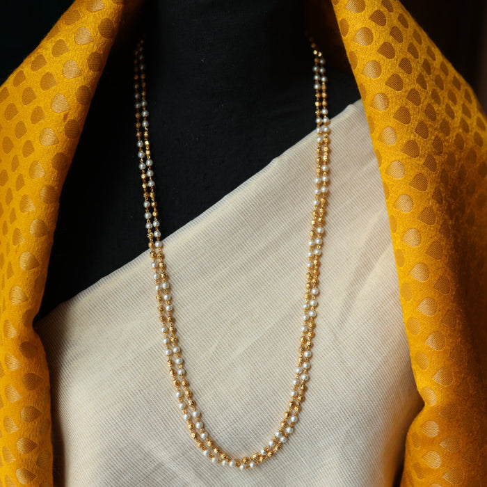 Heritage gold plated pearl short necklace HC420