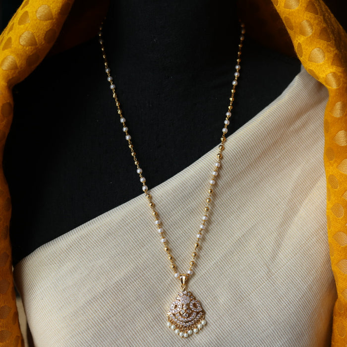 Heritage gold plated padakam long necklace HC421