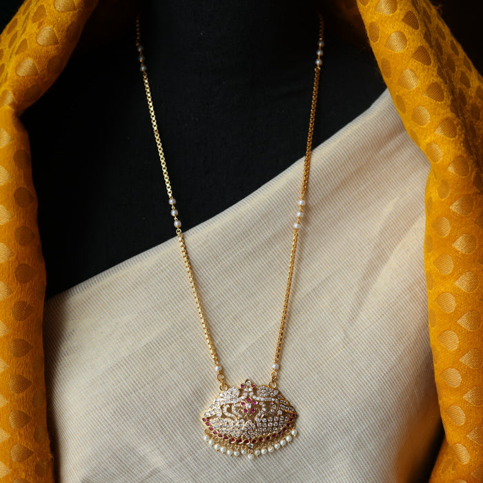 Heritage gold plated padakam long necklace HP421