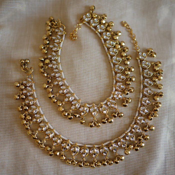 Antique gold traditional simple anklet HAN321