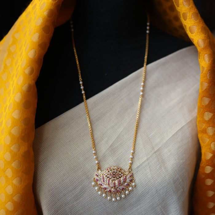 Heritage gold plated padakam necklace HP69266