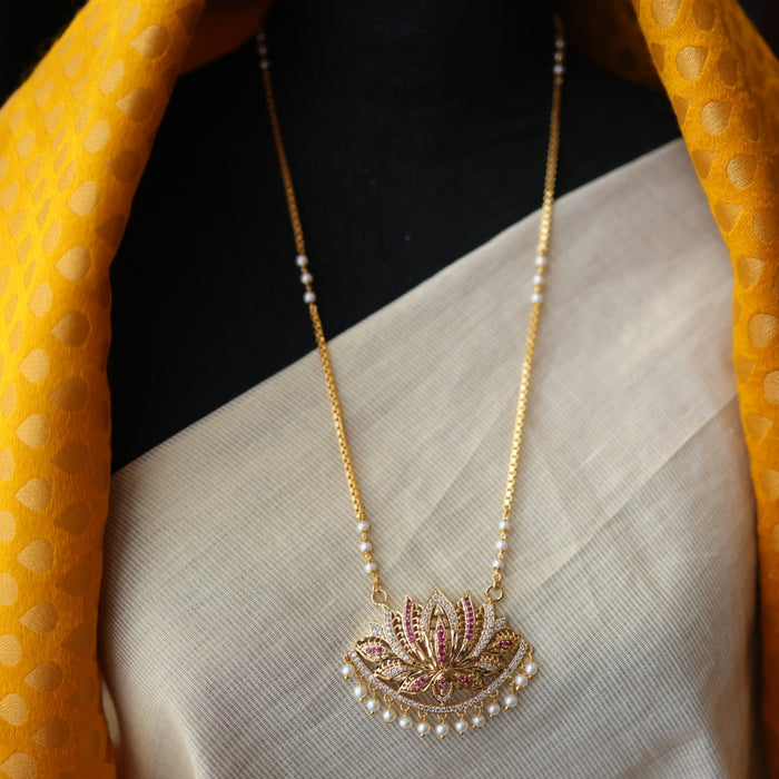 Heritage gold plated padakam long necklace HP5178