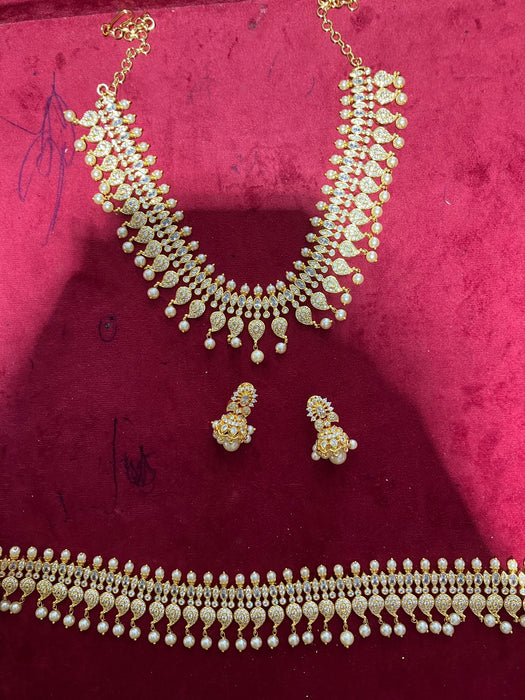 White stone bridal necklace