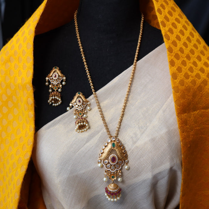 Antique pendant long necklave with earrings PEN456