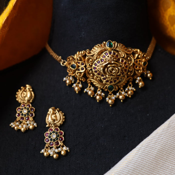 Antique choker necklace with earrings and tikka CCB1234