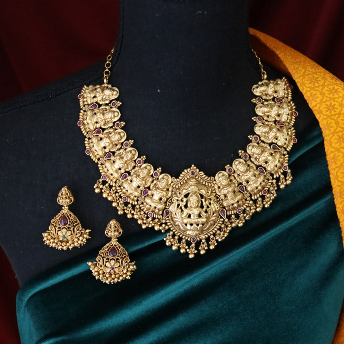 Antique short necklace with earrings SS11030