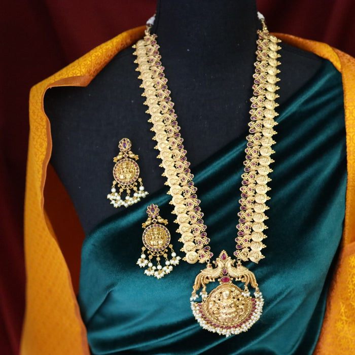 Antique temple long necklace and earrings LL01013