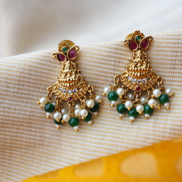 Antique gold pearl studd earring AS016