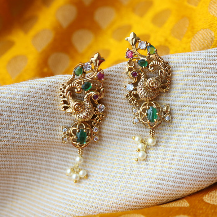 Antique gold drop earrings AD0017