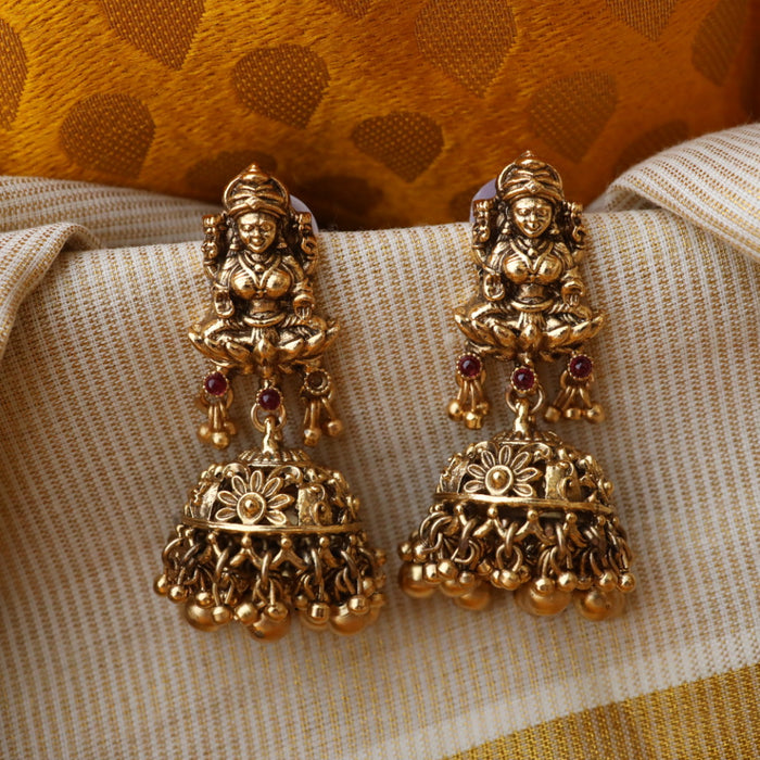 Antique gold temple jumka earrings AJ208