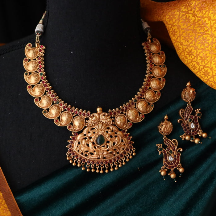 Clearance antique short necklace with earrings C103