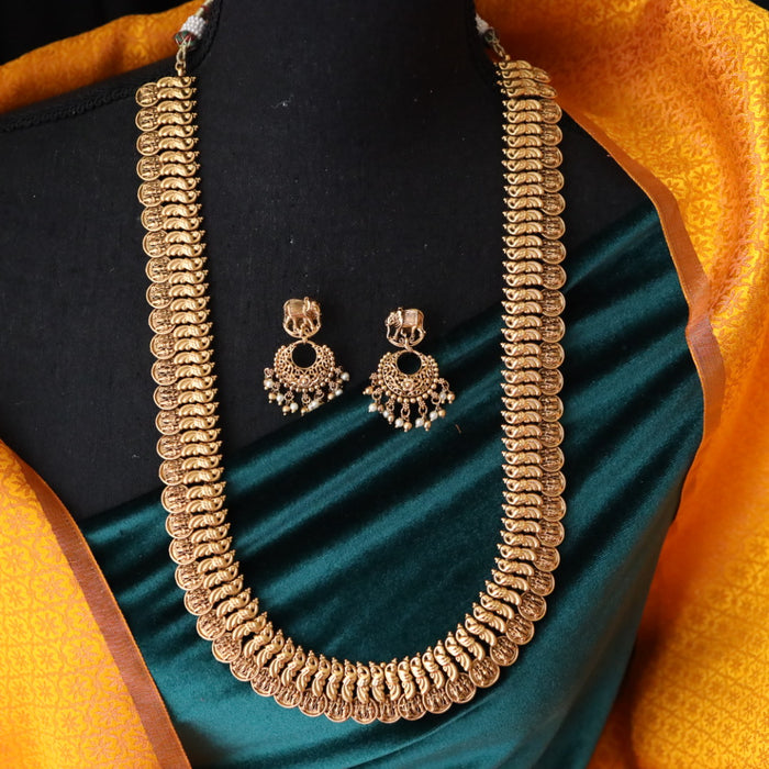 Antique temple long necklace with earrings LL03030