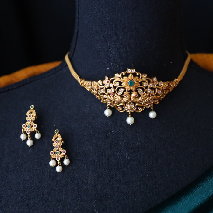 Antique choker necklace with earrings CCB1765