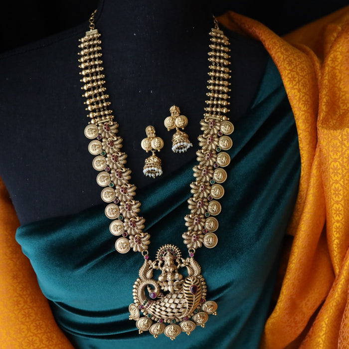 Antique gold long necklace with earrings 1445578