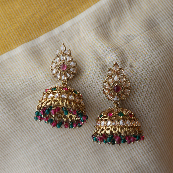 Trendy multi stone short necklace with earrings TM009