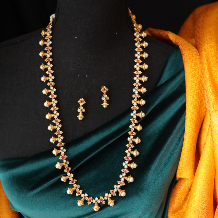 Antique long necklace with earrings LL03001