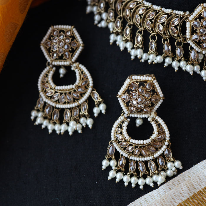 Trendy choker necklace and earrings TW45