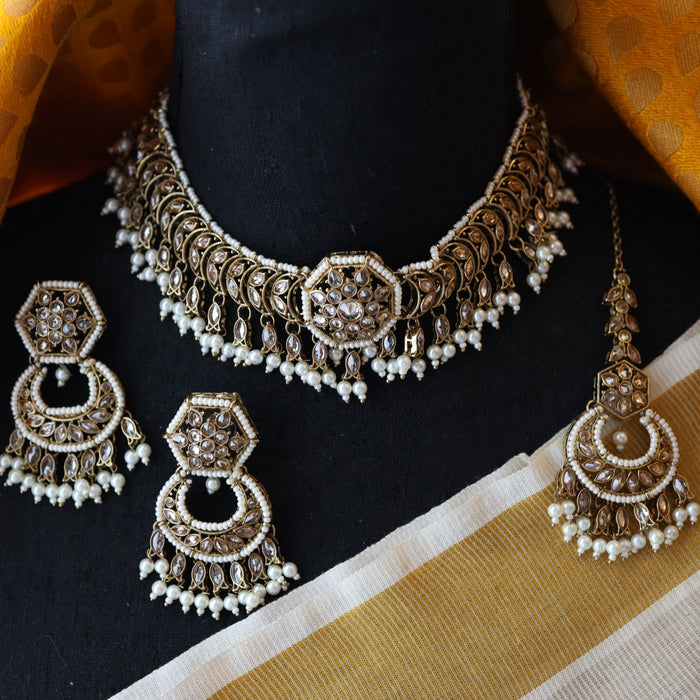 Trendy choker necklace and earrings TW45