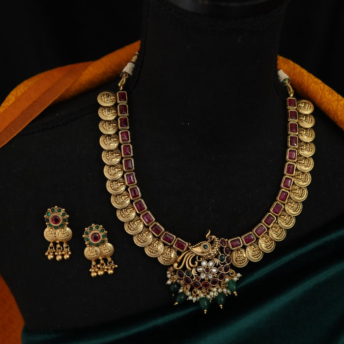 Clearance Antique short necklace with earrings RUB03