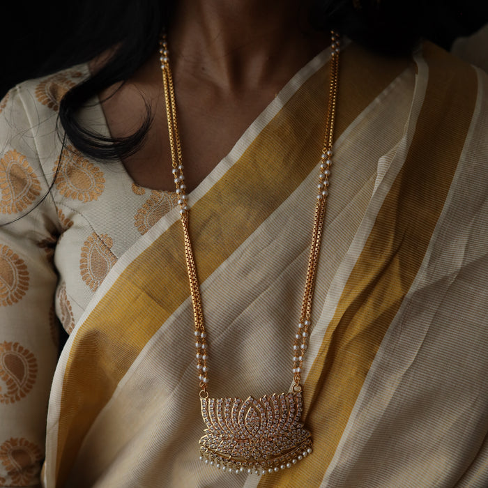 Heritage gold plated padakam long necklace HP57