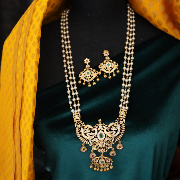 Antique short necklace with earrings PAD0011